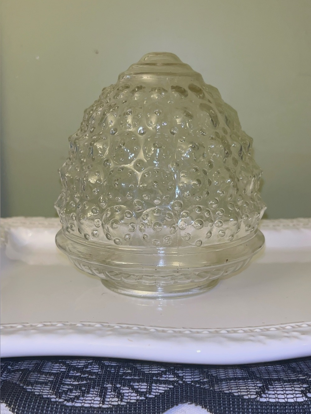 Clear glass Vintage Ceiling lamp shade with an acorn or pineapple bubble texture